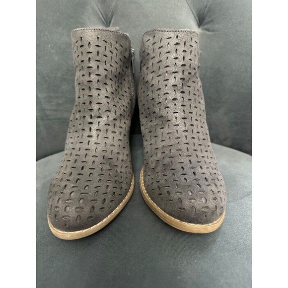Report Dark Gray Wedge Perforated Booties Woman 6.5 - Picture 3 of 5
